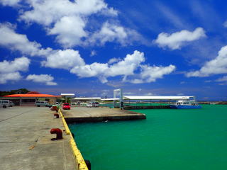 西表島SUP＆カヌーツアーコロンブスのツアー開催の集合場所である上原港。